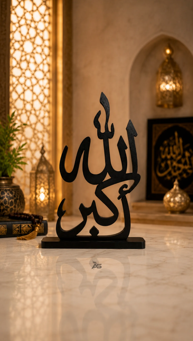 ستاند خط عربي - الله أكبر داخل ديكور منزلي