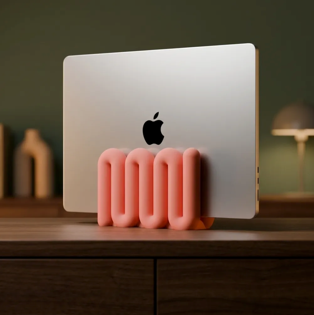 Wibble Aesthetic Vertical Laptop Stand for Apple MacBook – Premium 3D Printed Desk Organizer by TREEDKW