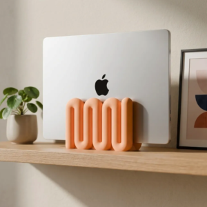 Side view of Wibble Aesthetic Vertical Laptop Stand for Apple MacBook