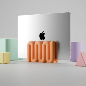 Front view of Wibble Aesthetic Vertical Laptop Stand for Apple MacBook
