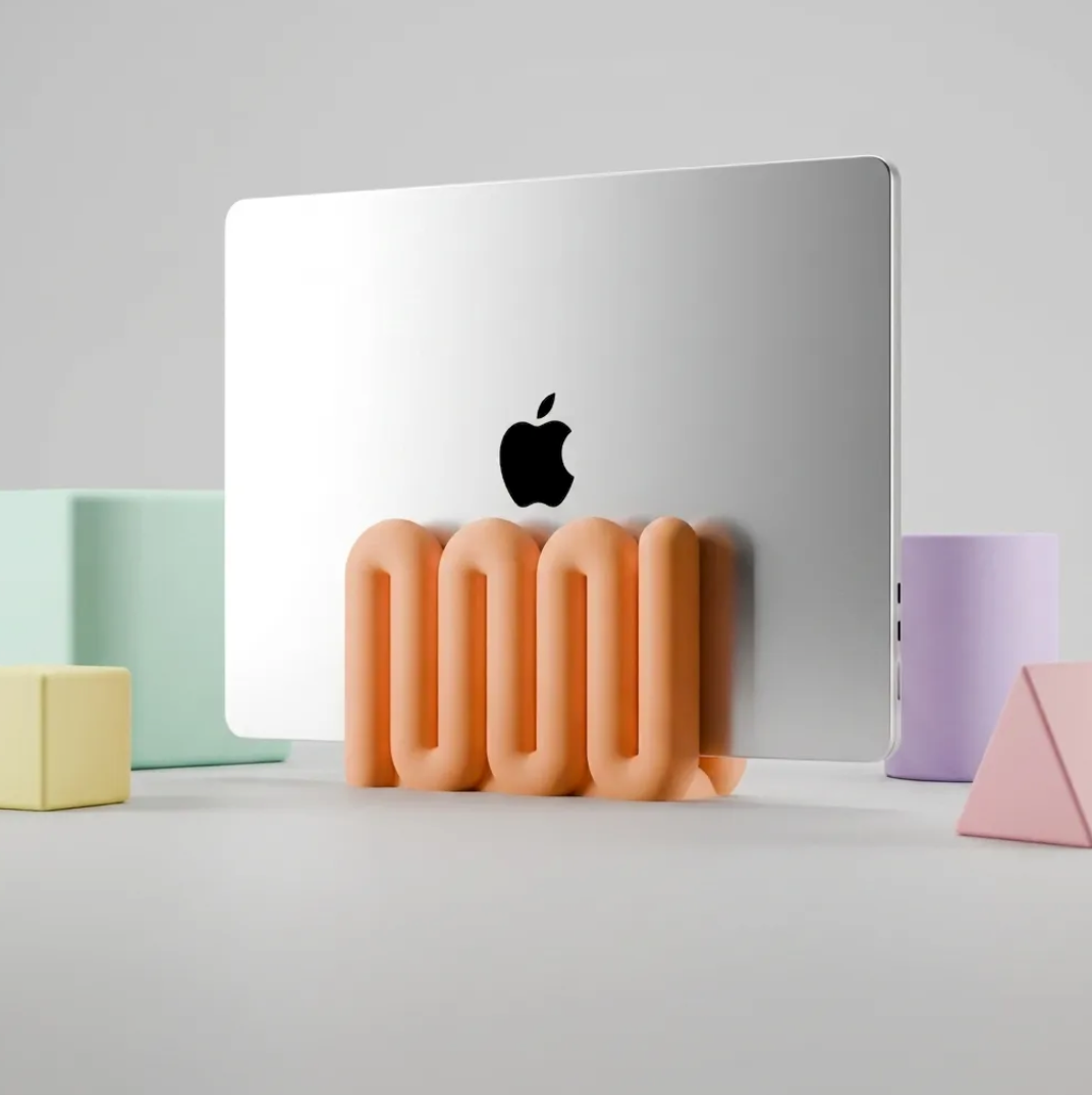 Front view of Wibble Aesthetic Vertical Laptop Stand for Apple MacBook
