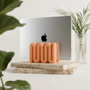 Close-up of Wibble Aesthetic Vertical Laptop Stand showing premium 3D printed quality