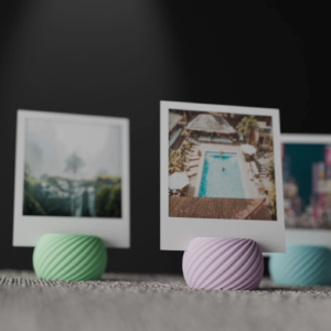 Family Set of 3 Twisted Spiral Photo Holders for Instax and Polaroid photos
