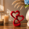 Entwined Hearts Love Sculpture – 3D Printed Home Decor