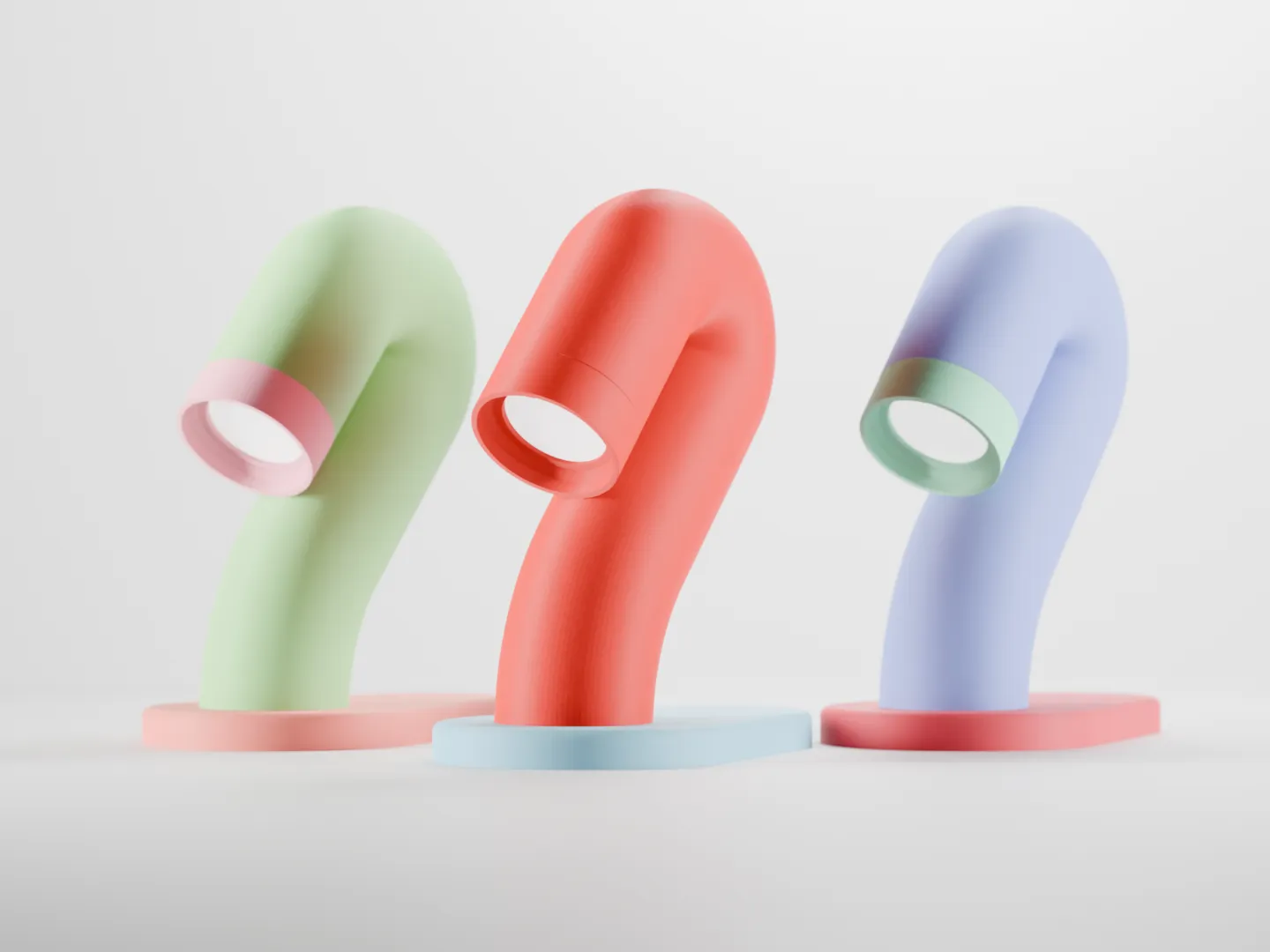 Wibble Desk Lamp modern 3D printed LED lamp in multiple colors