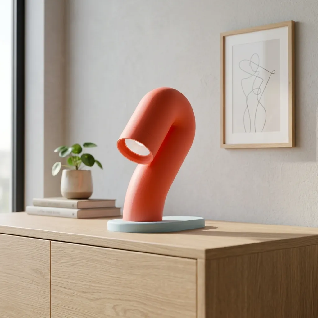 Wibble Desk Lamp made to order 3D printed LED lamp