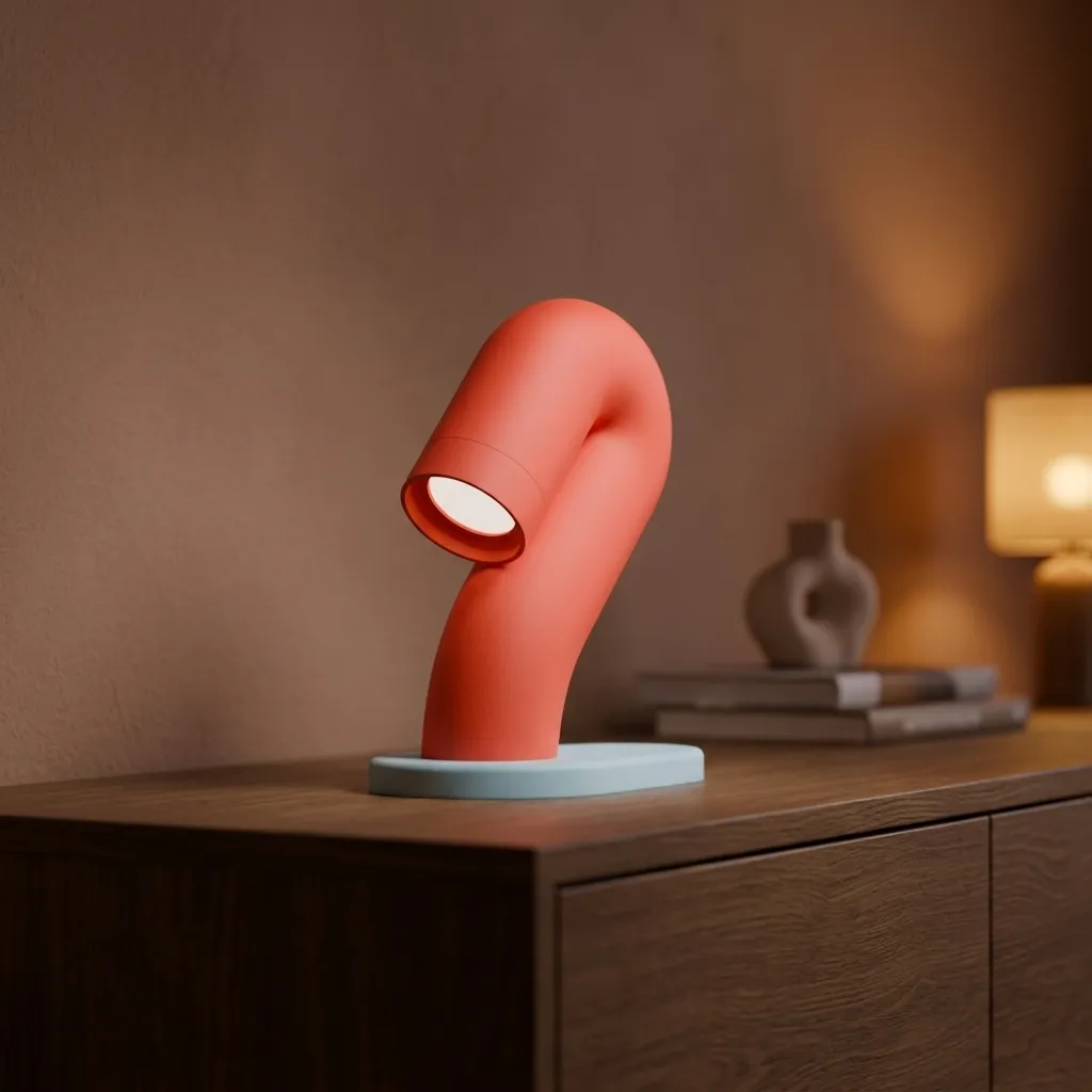 Wibble Desk Lamp complete 3D printed lamp with LED light included