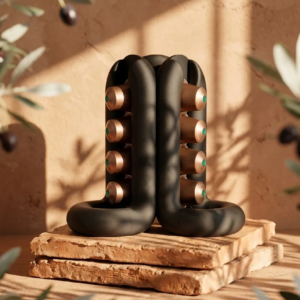 Wibble Aesthetic Coffee Pod Holder Three Way side view with coffee capsules